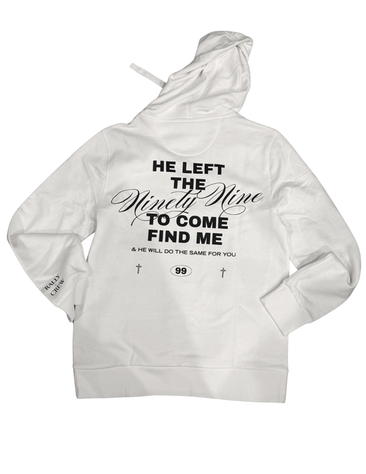 He Left the 99 Ivory Hoodie