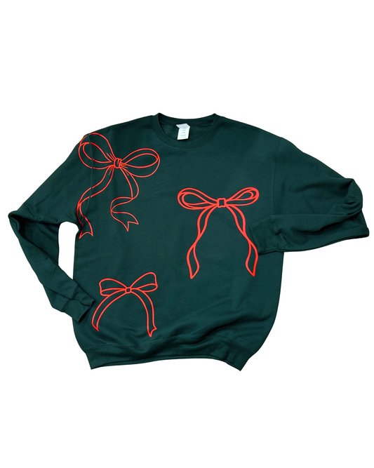 Christmas Bow Crewneck Sweatshirt