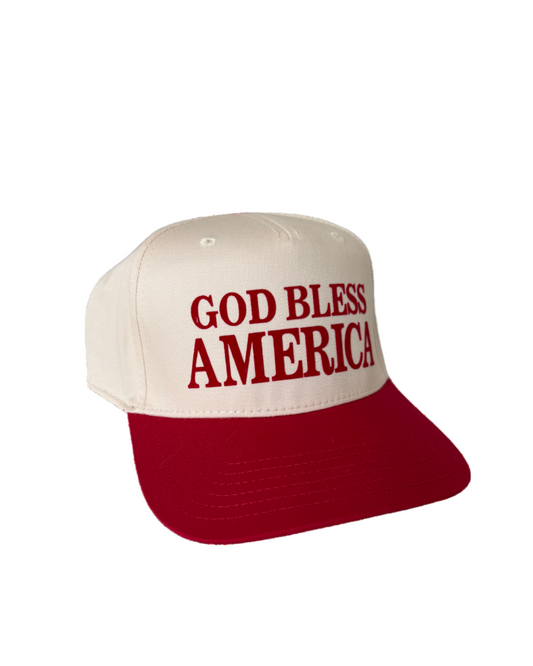 God Bless America Canvas Trucker
