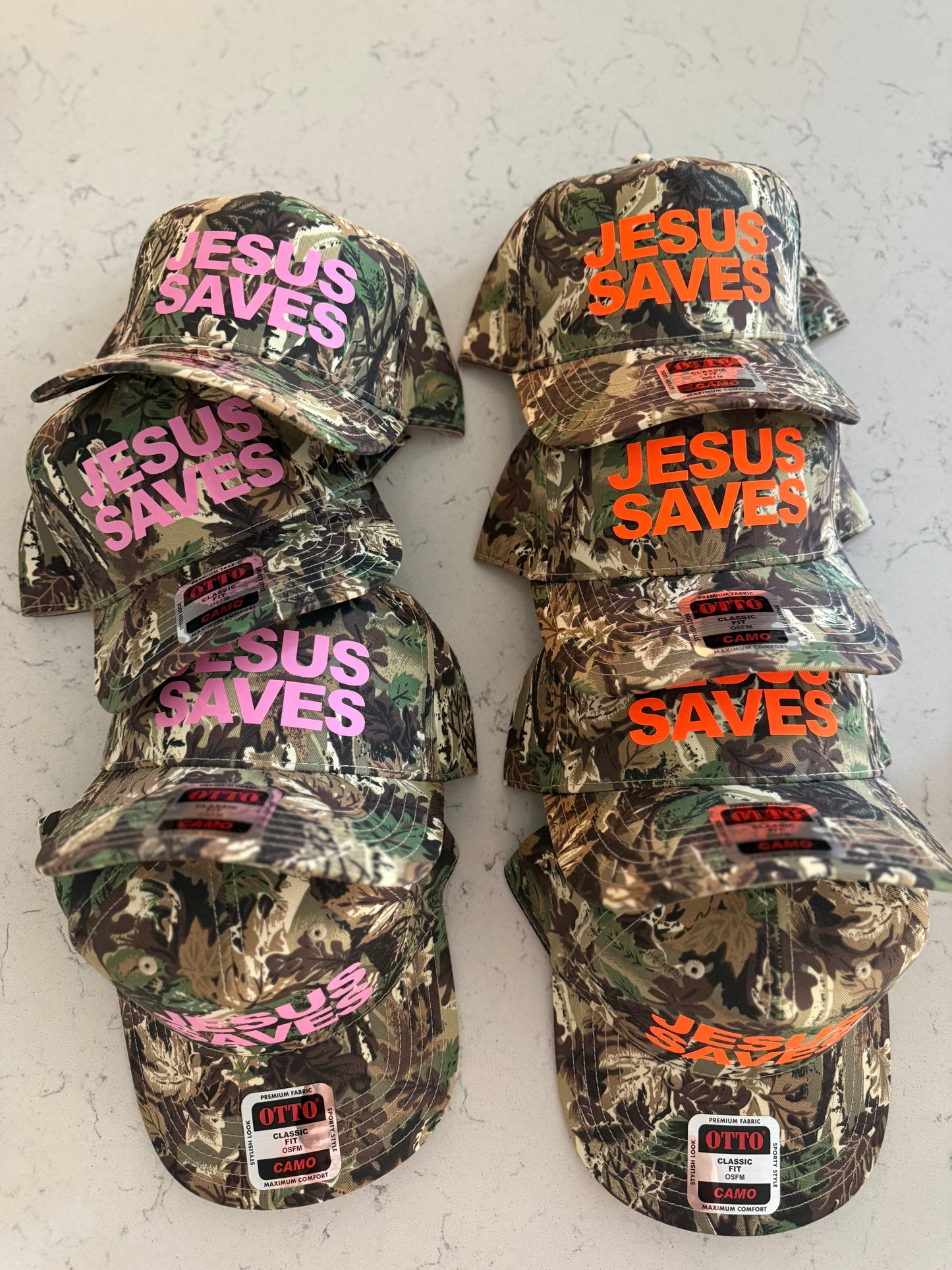 Camo JESUS SAVES hat