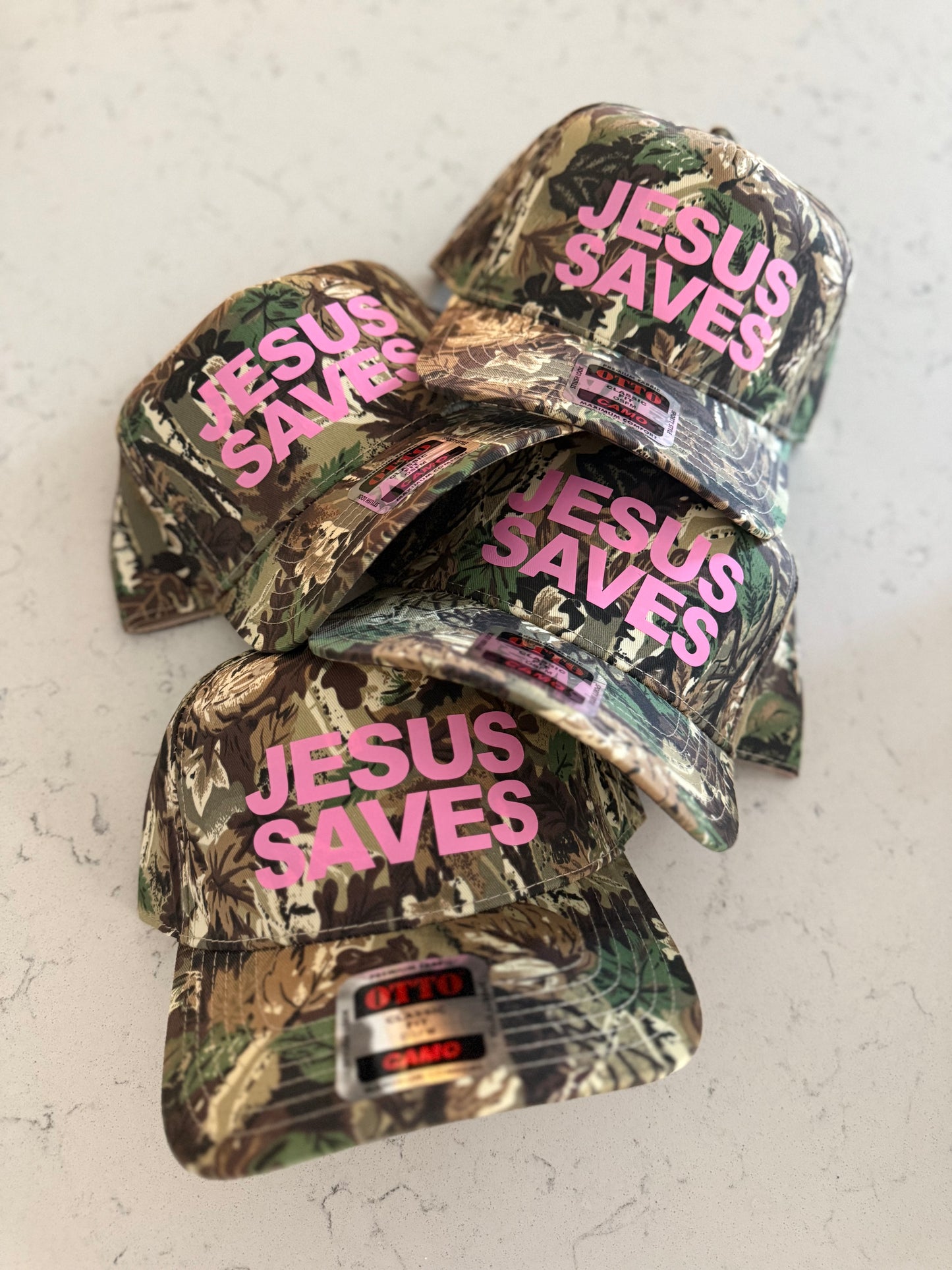 Camo JESUS SAVES hat
