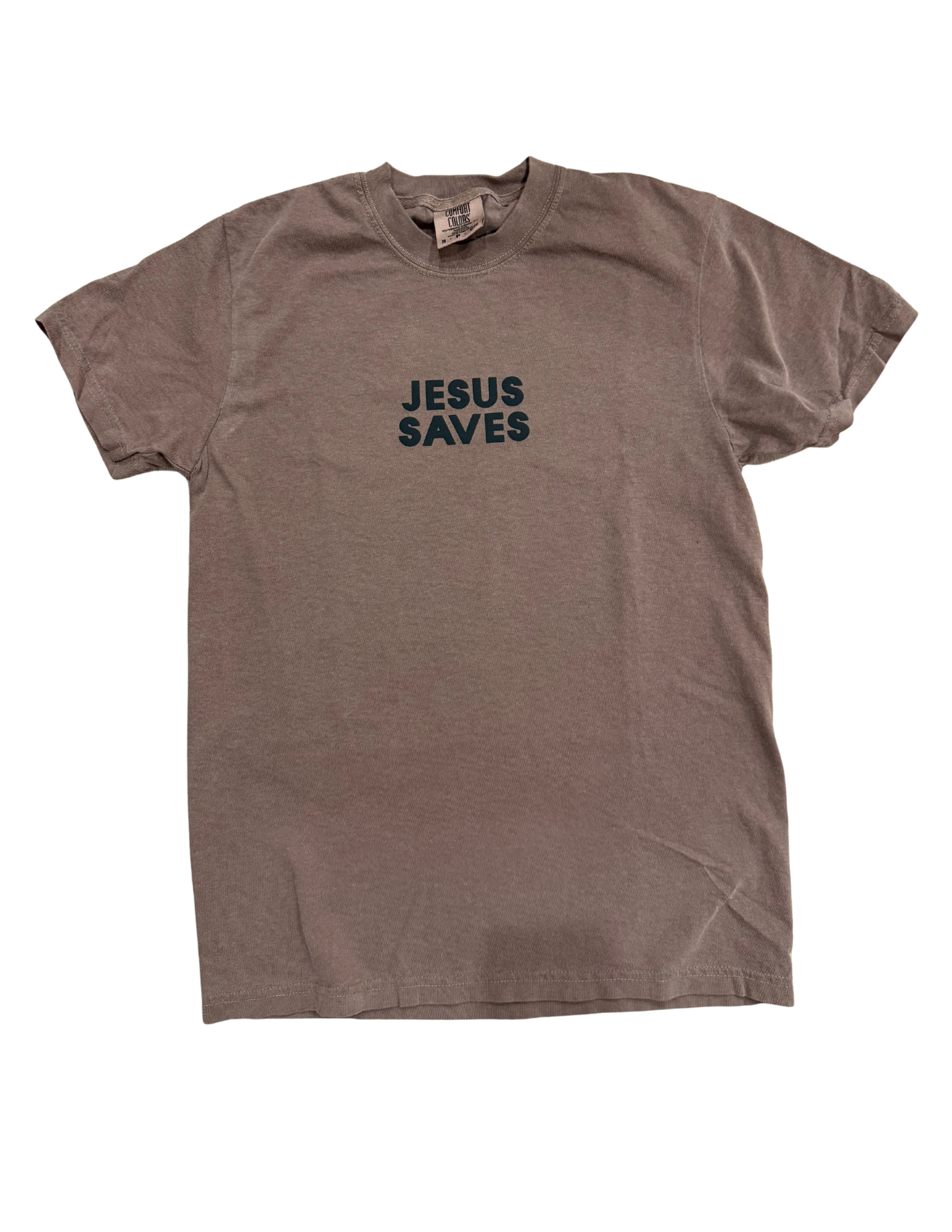 Jesus Saves Brown Tee