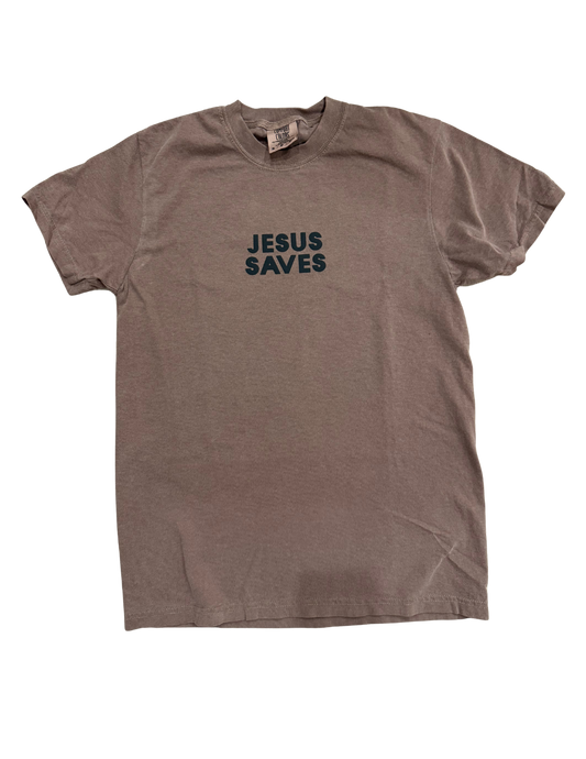 Jesus Saves Brown Tee