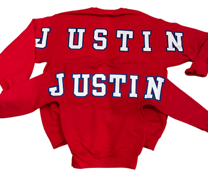 Justin back crewneck sweatshirt ADULT