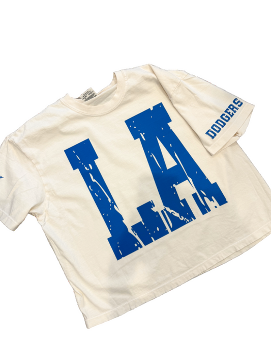 Ivory Dodgers Cropped T-shirt