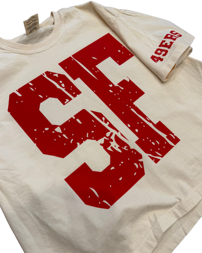 Ivory Cropped San Francisco 49ERS T-shirt