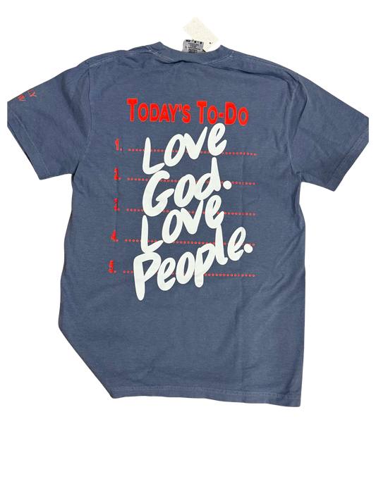 Love God Love People Navy Tee