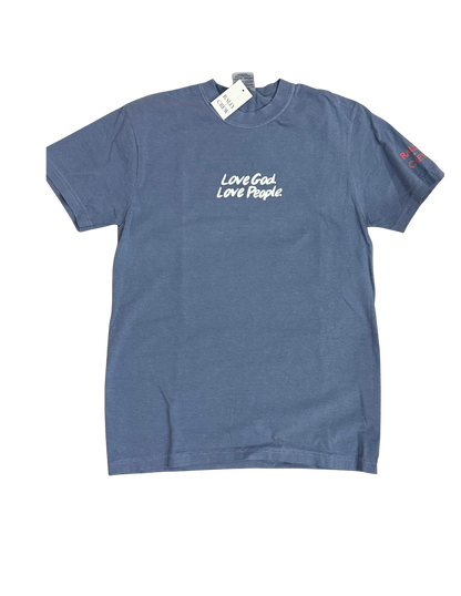 Love God Love People Navy Tee